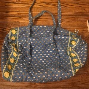 Vera Bradley LG Duffel, retired Blue Bees pattern